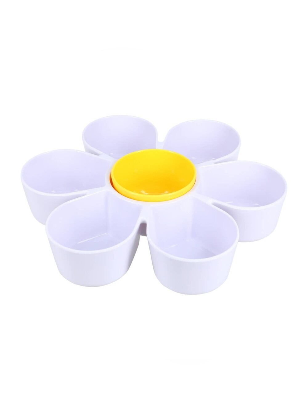 Daisy Chips & Dip Serving Tray with Yellow Center Bowl